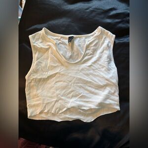 White Sleeveless Crop Top SHEIN